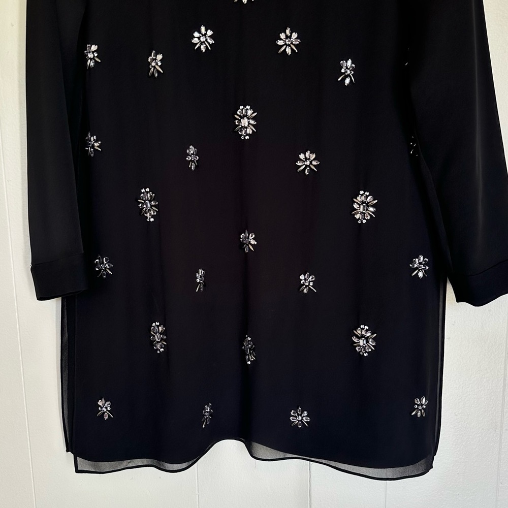 BCBGMAXAZRIA Dyanne Embellished Crystal Tunic Dress Black Small VPX61K22 - Picture 6 of 10